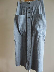 【極美品】DOROITE ロートレアモン　杢ライトブルー　ストレートロングスカート　Ｍ～Ｌ 割とゆとり…
