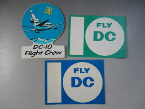 ビンテージ　DC FLY ステッカー　DC-10 3枚セット　JAL／j