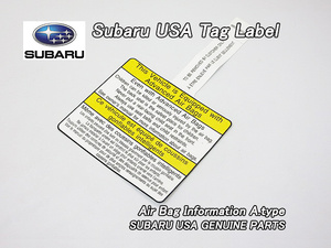 インプレッサGP.GJ.GT.GK【SUBARU】スバルIMPREZA純正USラベル-室内用AirBag.Info(A)/USDM北米仕様エアバッグぶら下げ注意書きステッカー