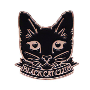 新品　黒猫クラブ　BLACK CAT CLUB　ピンブローチ　ピンバッジ　ピンズ　ネコ　くろねこ