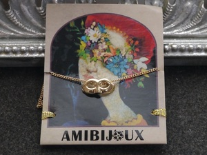 新品 AMIBIJOUX 仮面maskマスカレードネックレス 金色