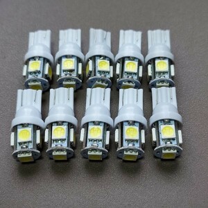 10個セット！ 30系 アルファード ヴェルファイア 純正球交換用 T10 LED ルームランプ ウェッジ 室内灯 読書灯 ホワイト /5