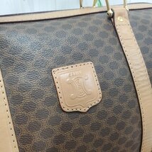 美品　セリーヌ CELINE　ボストンバッグ ハンド トリオンフ マカダム レザー ブラウン 茶 カデナ 旅行 大容量　ユニセックス_画像6