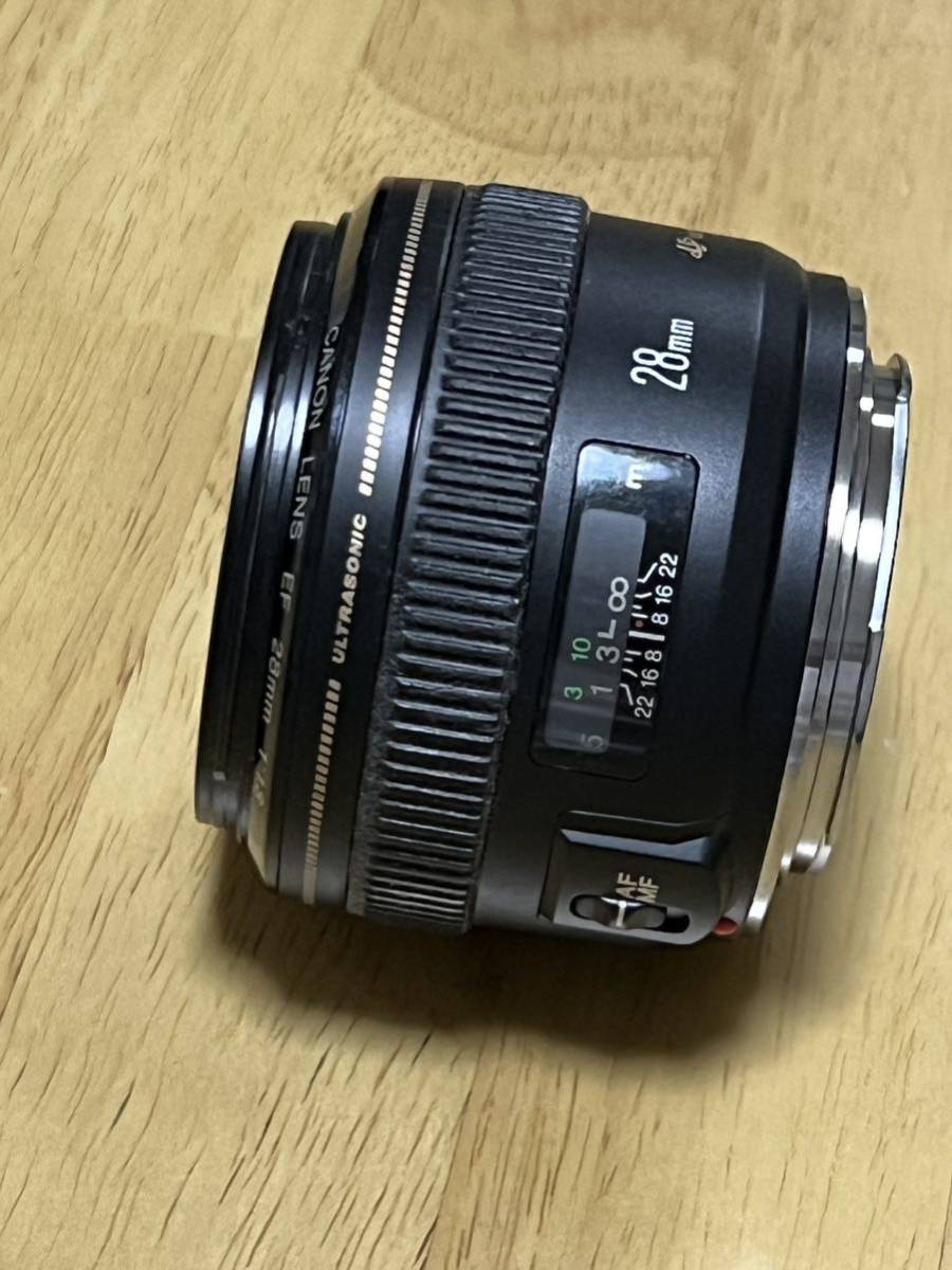 Canon EF 28mm F1.8 USM (専用フード付き) キヤノン AF一眼レフ用 単