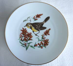 #a6 即決 ④ ヴィンテージ ドイツ製 Bareuther Waldsassen ババリア 鳥 鳥の絵皿 プレート 直径約20cm