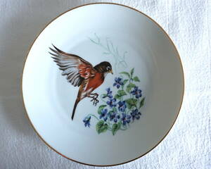 #a6 即決 ② ヴィンテージ ドイツ製 Bareuther Waldsassen ババリア 鳥 鳥の絵皿 プレート 直径約20cm