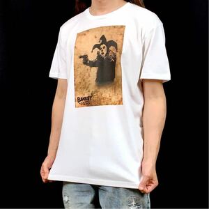 新品 バンクシー BANKSY ピエロ 二丁 2丁 拳銃 ピストル グラフィティ Tシャツ S M L XL ビッグ オーバーサイズ XXL~5XL ロンT パーカー 可