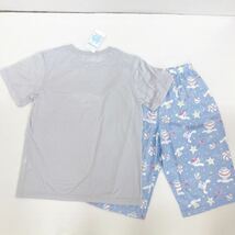 新品60662　Lサイズ　シナモロール　シナモン　グレー　レディース　半袖パジャマ　半袖Tシャツ＆5分丈パンツ上下セット　ルームウエア_画像2