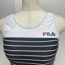 新品60835 FILA フィラ 7号　Sサイズ ラッシュガード付ボーダー４点セット レディース水着　タンキニ　黒　白 227-773　定価12000円_画像6