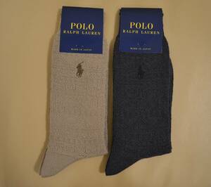 新品　未使用　タグ付き　男性　 POLO RALPH LAUREN ポロラルフローレン 　綿混ソックス２足セット　日本製　送料無料