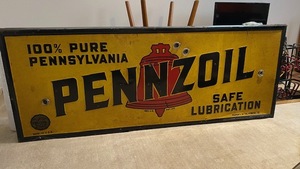 USA 超希少！60s PENNZOIL 大型サイン!