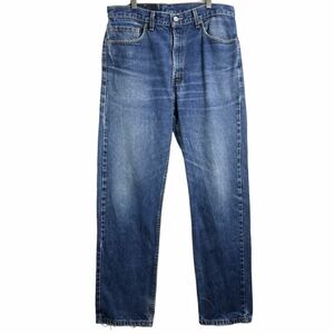 ■ ビンテージ 鬼ヒゲ グッドサイズ 00s USA製 Levi's リーバイス 505 インディゴ ストレート デニム パンツ サイズ W34 W32 ボタン裏513■