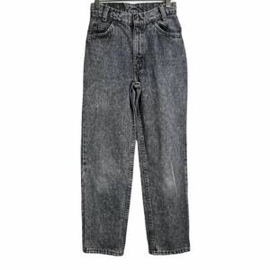 ■ 子供用 USA製 Levi's リーバイス ケミカルウォッシュ ブラック デニム パンツ SLIM 14 グレー KIDS キッズ服 長ズボン ストリート ■