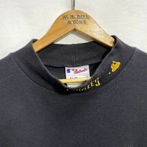 ■ Majestic マジェスティック MLB Pittsburgh Pirates パイレーツ モックネック 長袖 ロング Tシャツ ロンT 黒 古着 野球 メジャー ■ _画像3