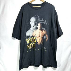 ■ 大きめサイズ 90s ビンテージ WCW ” WHO'S NEXT! ” GOLDBERG ゴールドバーグ イラスト 半袖 Tシャツ ブラック アメカジ プロレス ■