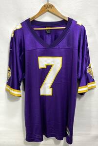 ■ 90s 00s USA製 ビンテージ NIKE ナイキ NFL Minnesota Vikings バイキングス #7 CUNNINGHAM ユニフォーム フットボール Tシャツ M ■