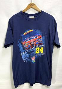 ■ Winner's Circle NASCAR ナスカー DUPONT #24 Jeff Gordon レーシング プリント 半袖 Tシャツ サイズL ネイビー 古着 ストリート ■ 