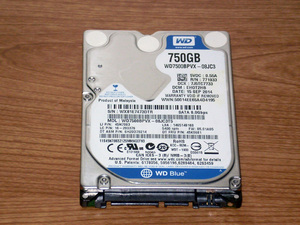 ★ 750GB ★ Western digital Blue 【 WD7500BPVX 】 良品 ★624