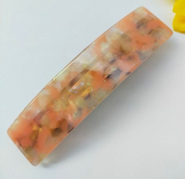 ピンクバレッタ 10cm/2.3cm アセテート アクセサリー 髪飾り NO.91