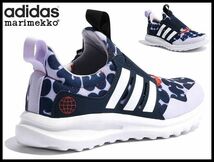 送無 新品 marimekko マリメッコ × adidas アディダス 限定 22AW GW7152 アクティブライド2.0 スポーツ スリッポン スニーカー 紺 23.5 ⑳_画像3