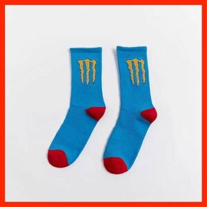  Monster Energy socks 2 pairs set ( blue ) unisex man and woman use 