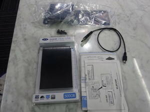  unused goods!!USB2.0 500GB ELECOM rikiki LCH-RK500U portable hard disk unused goods!!