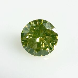 0.226ct FANCY GREEN YELLOW VS1 round green yellow diamond loose 