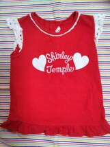 5月までセール)シャーリーテンプルShirley Temple☆サイズ110　100くらいから☆タンクトップ半袖Tシャツ☆赤☆ハートレース☆検メゾピアノ_画像1