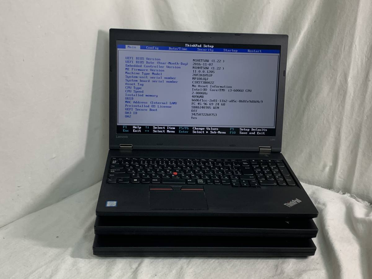 ☆ジャンク、一部動作未確認 ☆Lenovo L560 20F2A1H9JP 3台まとめて