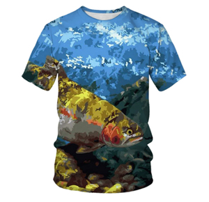 [未着用] ニジマス Tシャツ XLサイズ H-Type 　　[釣り 魚 レインボートラウト フライ 毛針 ]