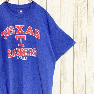 MLB Texas Rangers テキサス・レンジャーズ プリント Tシャツ XL メジャーリーグ USA古着 アメリカ古着