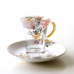 カップ&ソーサー 陶器 ガラス おしゃれ アンティーク エレガント クラシック かわいい カフェ コーヒーカップ ガラスカップのC&S カメリア