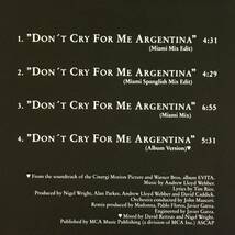 マドンナ　「 Don't Cry For Me Argentina 」　Madonna_画像3