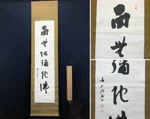 【真作】大徳寺管長/松岡寛慶/南無阿弥陀佛/名号/六字名号/仏事掛/掛軸☆宝船☆AC-458