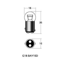 M＆Hマツシマ オートバイ用白熱電球 ウインカー/ポジション球 G18 BAY15D 12v 21/5w 2個入り オレンジ A5407OR_画像2