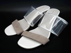 RANDA Ran da замша style прозрачный сандалии sizeS(22.5cm примерно )/ серый ju#* * dfa6 женский 