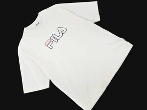 ネコポスOK FILA フィラ ロゴ 刺繍 Tシャツ sizeL/白 ■◆ ☆ dfa2 メンズ