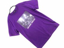 ネコポスOK nano universe ナノユニバース プリント Tシャツ sizeM/紫 ■◆ ☆ dfa2 メンズ_画像1