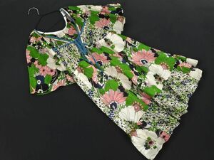  cat pohs OK Lois Crayon floral print tunic One-piece sizeM/ green x navy blue x pink #* * dfa7 lady's 