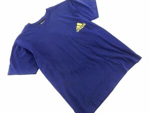 ネコポスOK adidas アディダス バックプリント 半袖 Tシャツ sizeM/紺 ■◆ ☆ dfa8 メンズ