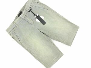 新品 VINCE. ヴィンス ストライプ ハーフ デニムパンツ size26/白ｘ青 ■◆ ☆ dfa9 レディース