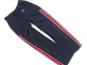 adidas アディダス キッズ ジャージ パンツ 140cm 紺ｘピンク ■■ ☆ dfa9 子供服