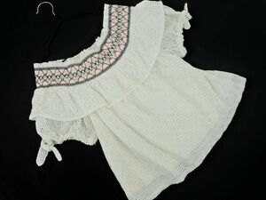 CECIL McBEE Cecil McBee off shoulder cut Work lace bra light shirt sizeM/ white #* * dfb3 lady's 