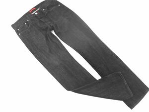 レッドカード ボタンフライ デニムパンツ size32/黒 ■■ ☆ dfb4 メンズ