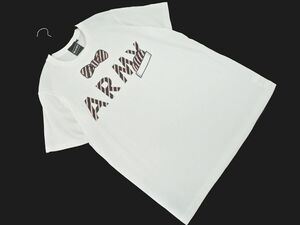 ネコポスOK BEAMS T ビームスT プリント Tシャツ sizeL/白 ■◆ ☆ dfb4 メンズ