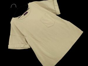 ネコポスOK URBAN RESEARCH アーバンリサーチ 胸ポケット Tシャツ sizeF/ベージュ ■◆ ☆ dfb4 レディース