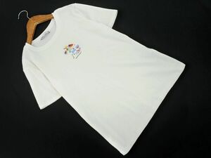 ZARA ザラ 刺繍 Tシャツ sizeM/白 ■◆ ☆ dfb4 レディース