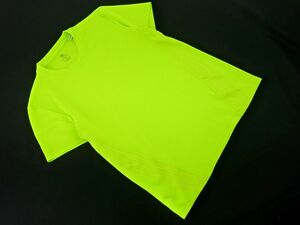 ネコポスOK アディダス トレーニングウェア Tシャツ sizeO/黄緑 ■◆ ☆ dfb4 メンズ