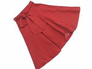 Rirandtureli Land chu-ru wool 100% flair skirt size0/ red *# * dfb5 lady's 