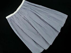 ネコポスOK ユナイテッドアローズ ストライプ フレア スカート size38/紺ｘ白 ■■ ☆ dfb6 レディース